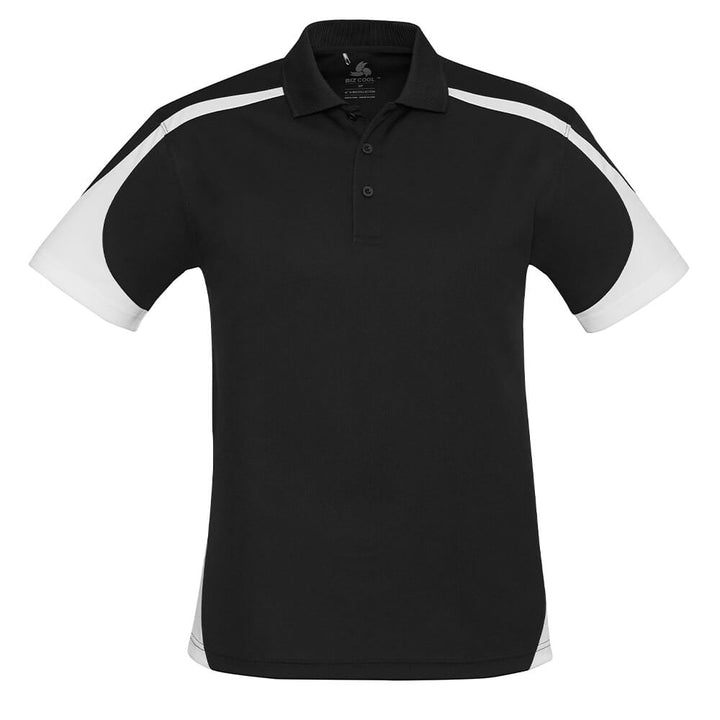 Biz Collection P401MS Mens Talon Short Sleeve Polo Black/White