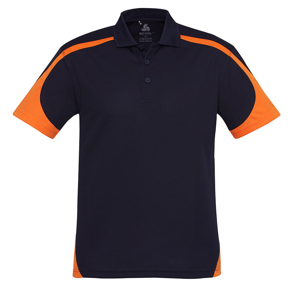 Biz Collection P401MS Mens Talon Short Sleeve Polo Navy/Orange