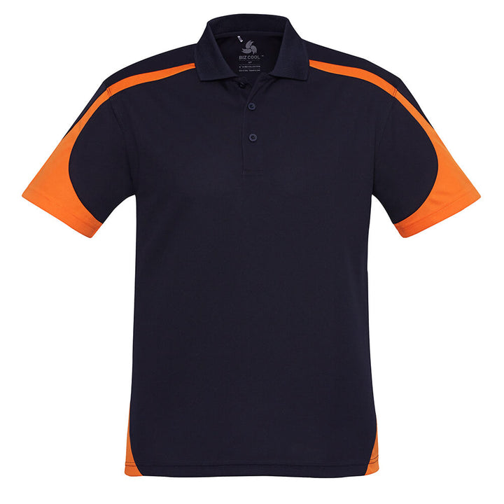 Biz Collection P401MS Mens Talon Short Sleeve Polo Navy/Orange