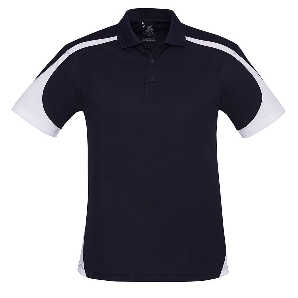 Biz Collection P401MS Mens Talon Short Sleeve Polo Navy/White