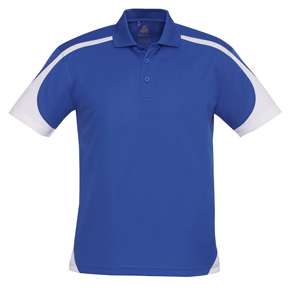 Biz Collection P401MS Mens Talon Short Sleeve Polo Royal/White