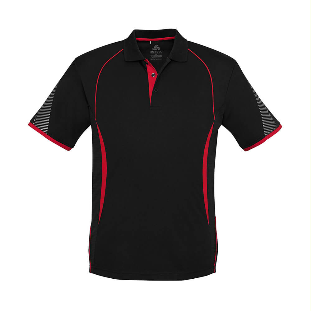 Biz Collection P405KS Kids Razor Short Sleeve Polo Black/Red