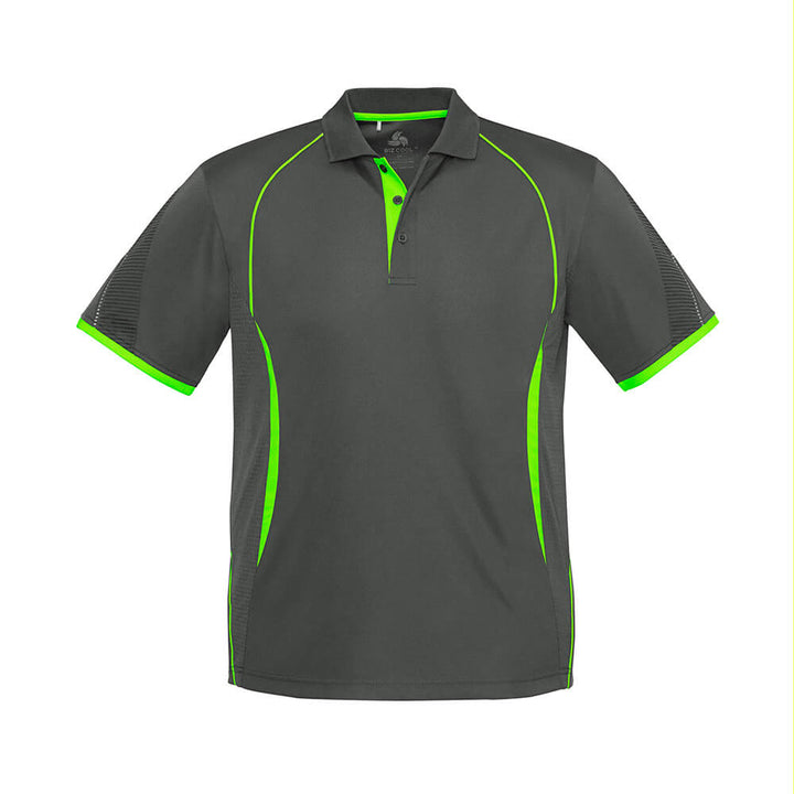 Biz Collection P405KS Kids Razor Short Sleeve Polo Grey/Fluoro Lime