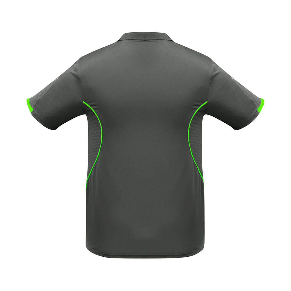Biz Collection P405KS Kids Razor Short Sleeve Polo Grey/Fluoro Lime