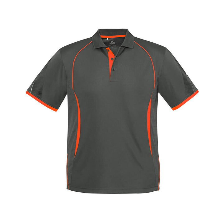 Biz Collection P405KS Kids Razor Short Sleeve Polo Grey/Fluoro Orange