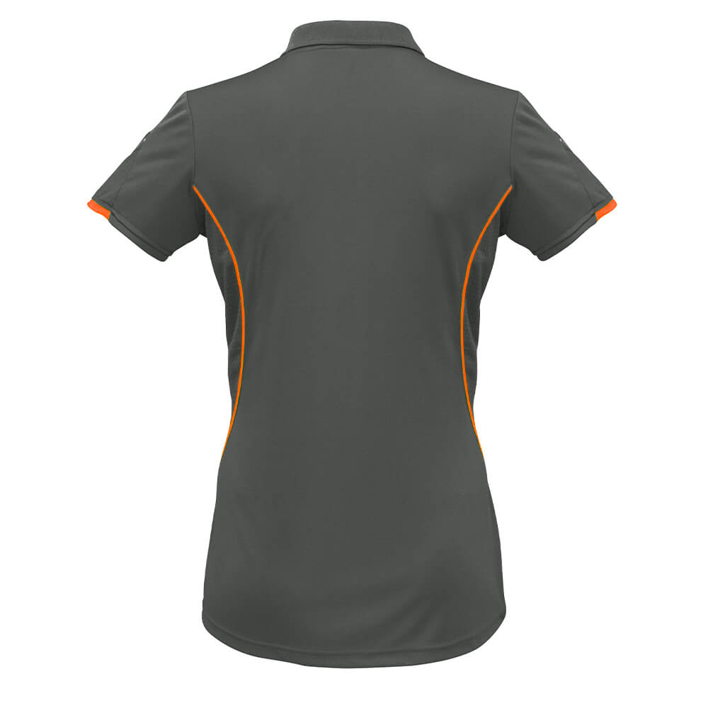 Biz Collection P405LS Womens Razor Polo Grey/Fluoro Orange