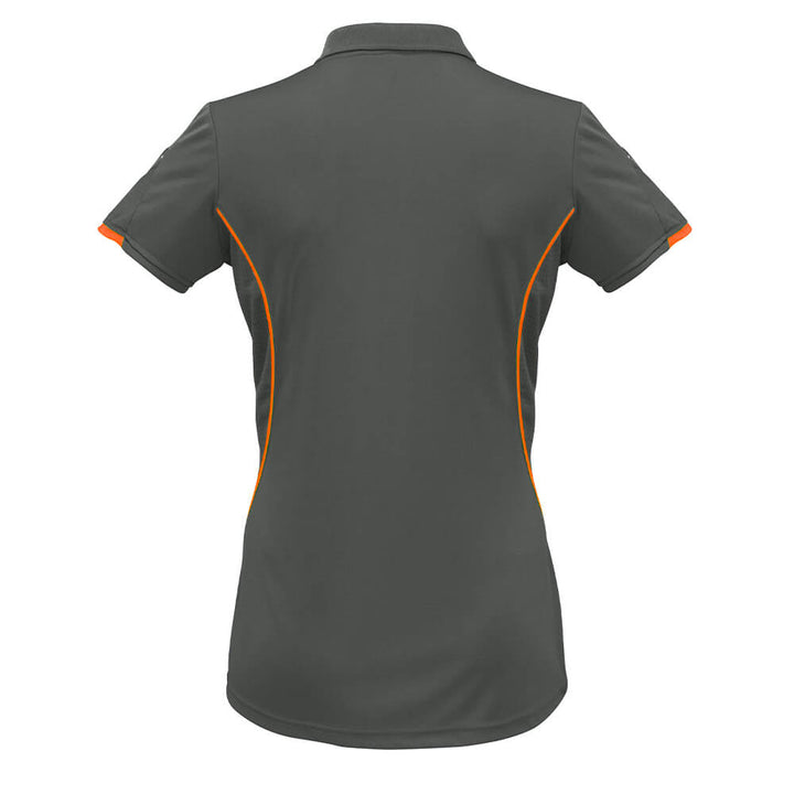 Biz Collection P405LS Womens Razor Polo Grey/Fluoro Orange