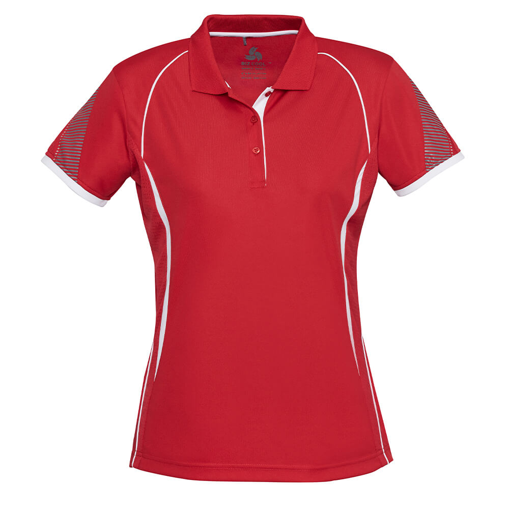 Biz Collection P405LS Womens Razor Polo Red/White