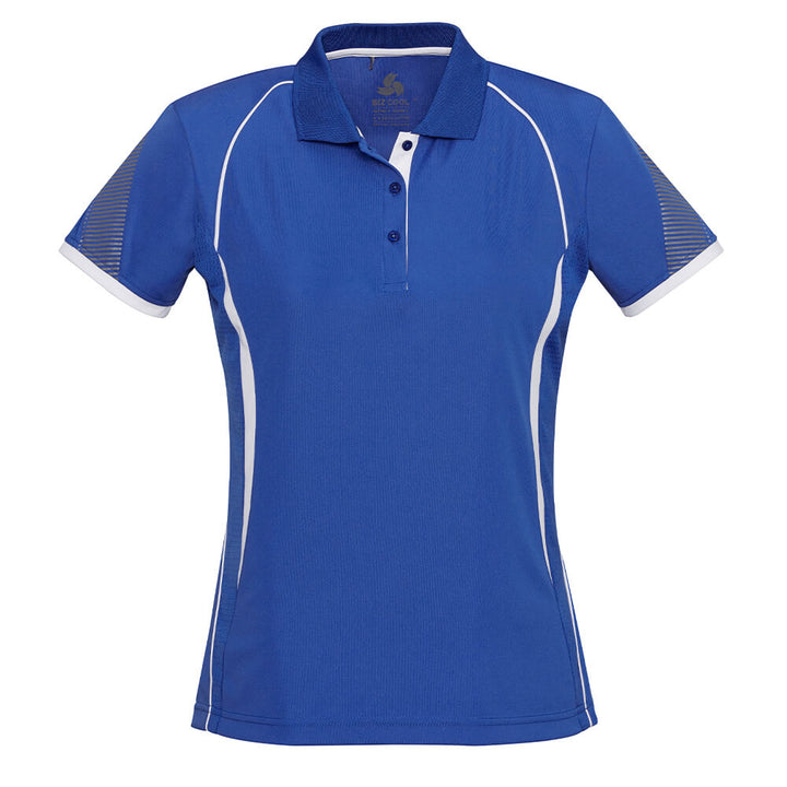 Biz Collection P405LS Womens Razor Polo Royal/White