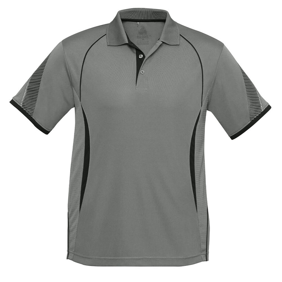 Biz Collection P405MS Mens Razor Polo Ash/Black Front