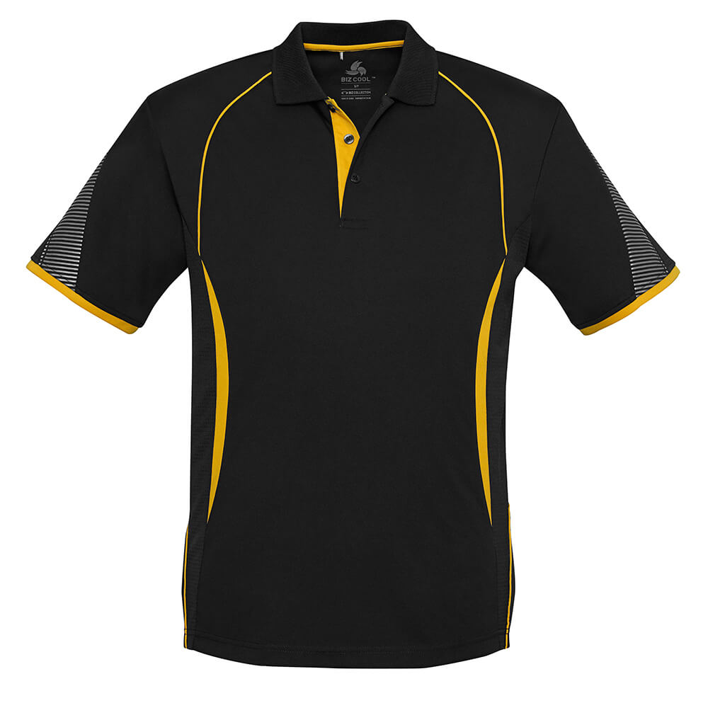 Biz Collection P405MS Mens Razor Polo Black/Gold