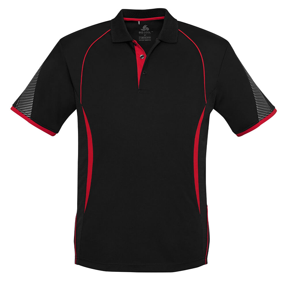 Biz Collection P405MS Mens Razor Polo Black/Red