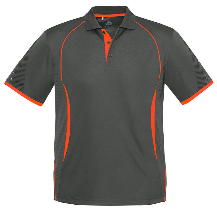 Biz Collection P405MS Mens Razor Polo Grey/Fluoro Orange