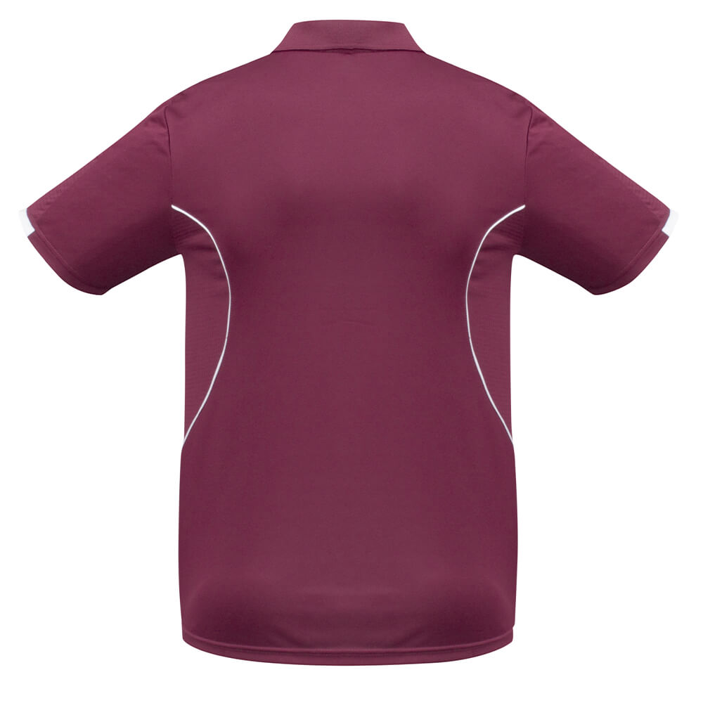 Biz Collection P405MS Mens Razor Polo Maroon/White