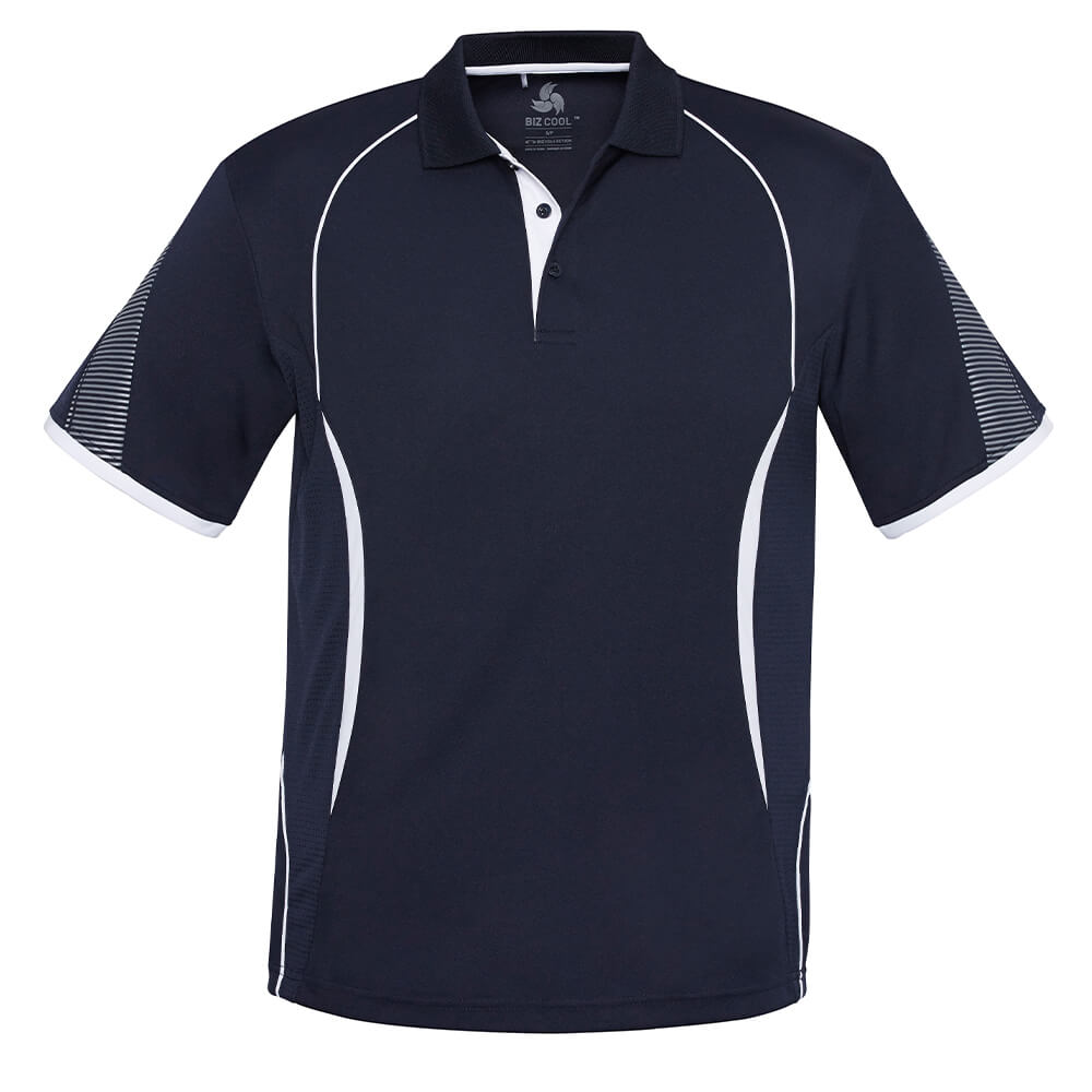 Biz Collection P405MS Mens Razor Polo Navy/White