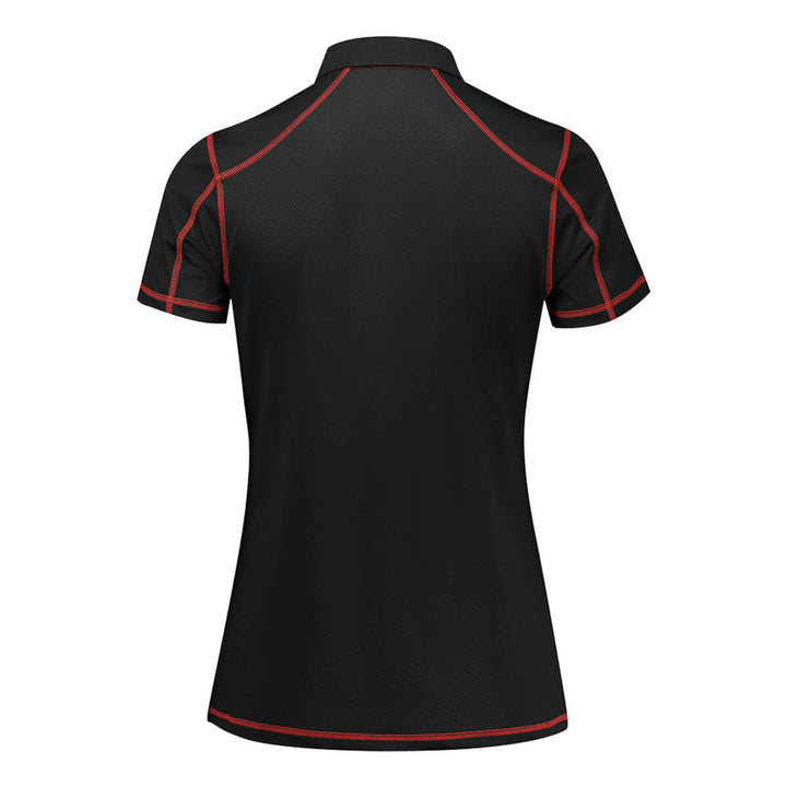Biz Collection P419LS Womens Dart Short Sleeve Polo Black/Red
