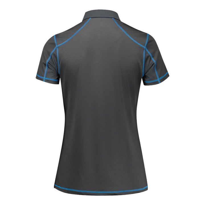 Biz Collection P419LS Womens Dart Short Sleeve Polo Grey/Cyan