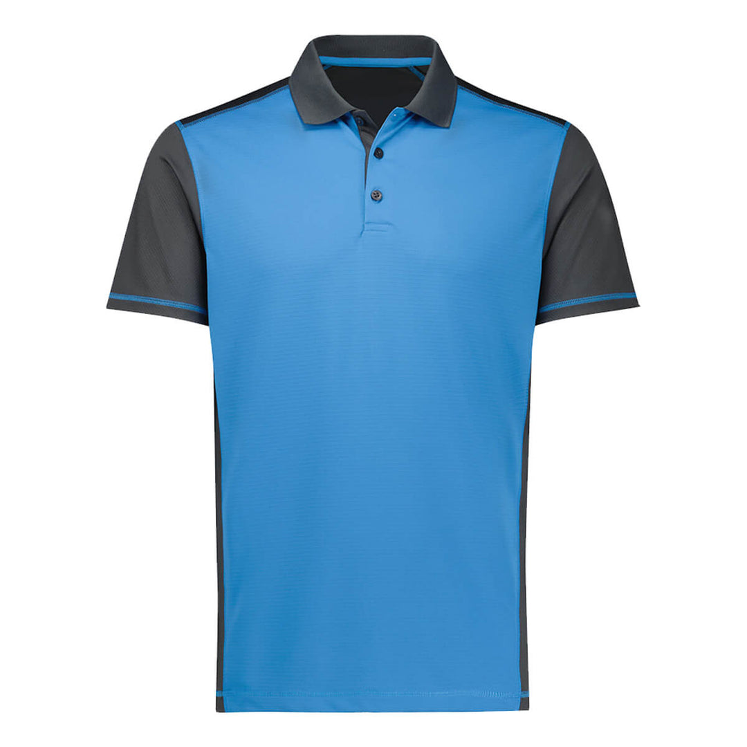 Biz Collection P419MS Mens Dart Short Sleeve Polo Grey/Cyan