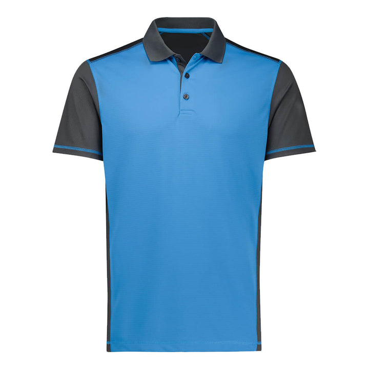 Biz Collection P419MS Mens Dart Short Sleeve Polo Grey/Cyan