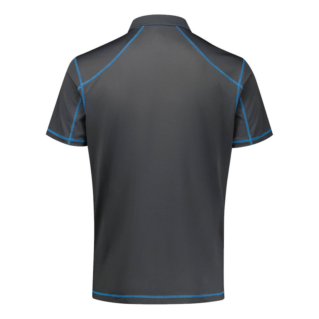 Biz Collection P419MS Mens Dart Short Sleeve Polo Grey/Cyan