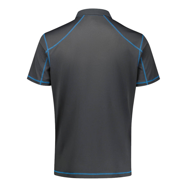 Biz Collection P419MS Mens Dart Short Sleeve Polo Grey/Cyan