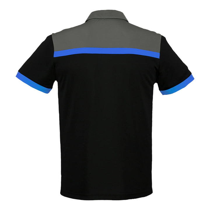 Biz Collection P500MS Mens Charger Short Sleeve Polo Black/Royal/Grey