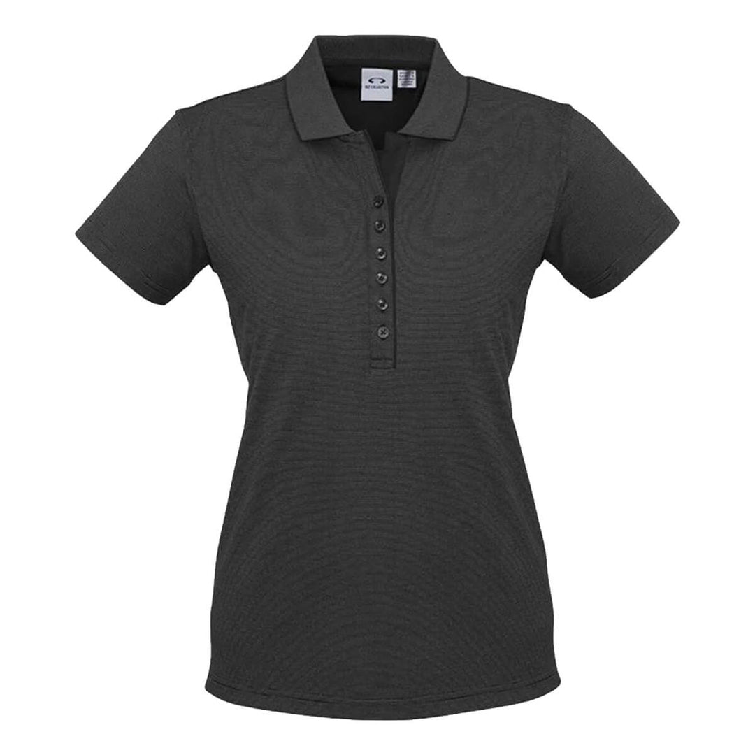 Biz Collection P501LS Womens Shadow Short Sleeve Polo Graphite Black
