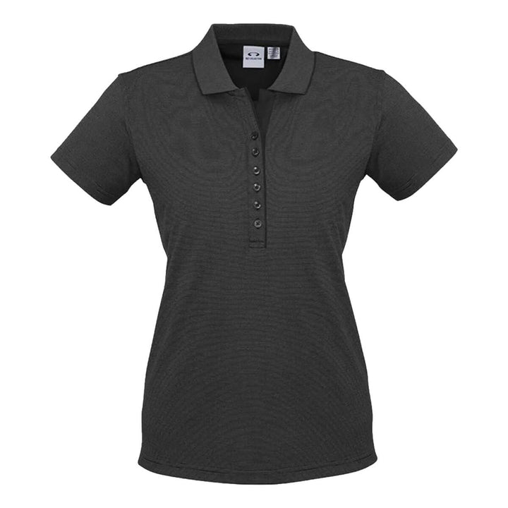 Biz Collection P501LS Womens Shadow Short Sleeve Polo Graphite Black