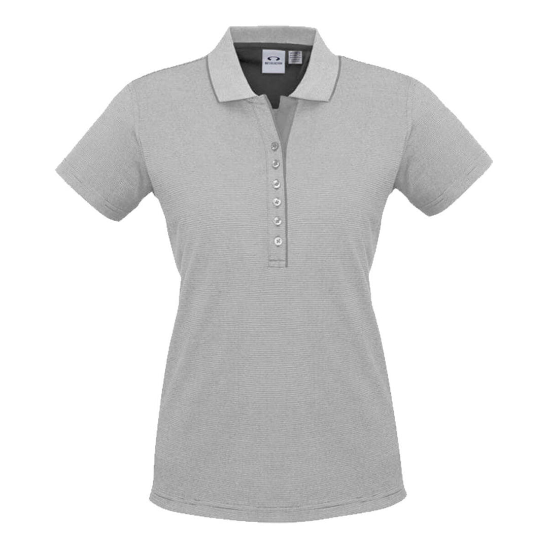 Biz Collection P501LS Womens Shadow Short Sleeve Polo Silver Grey