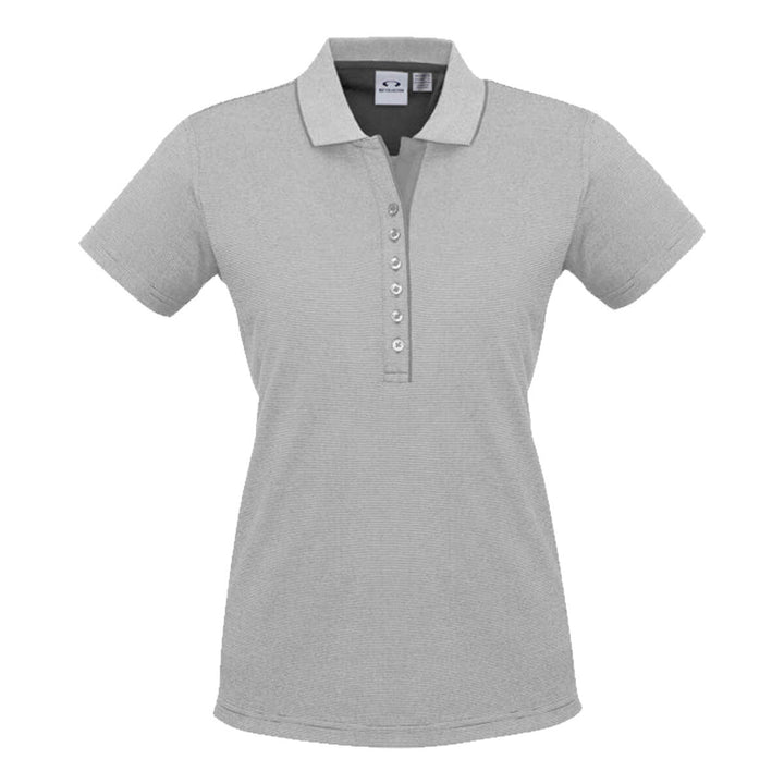 Biz Collection P501LS Womens Shadow Short Sleeve Polo Silver Grey