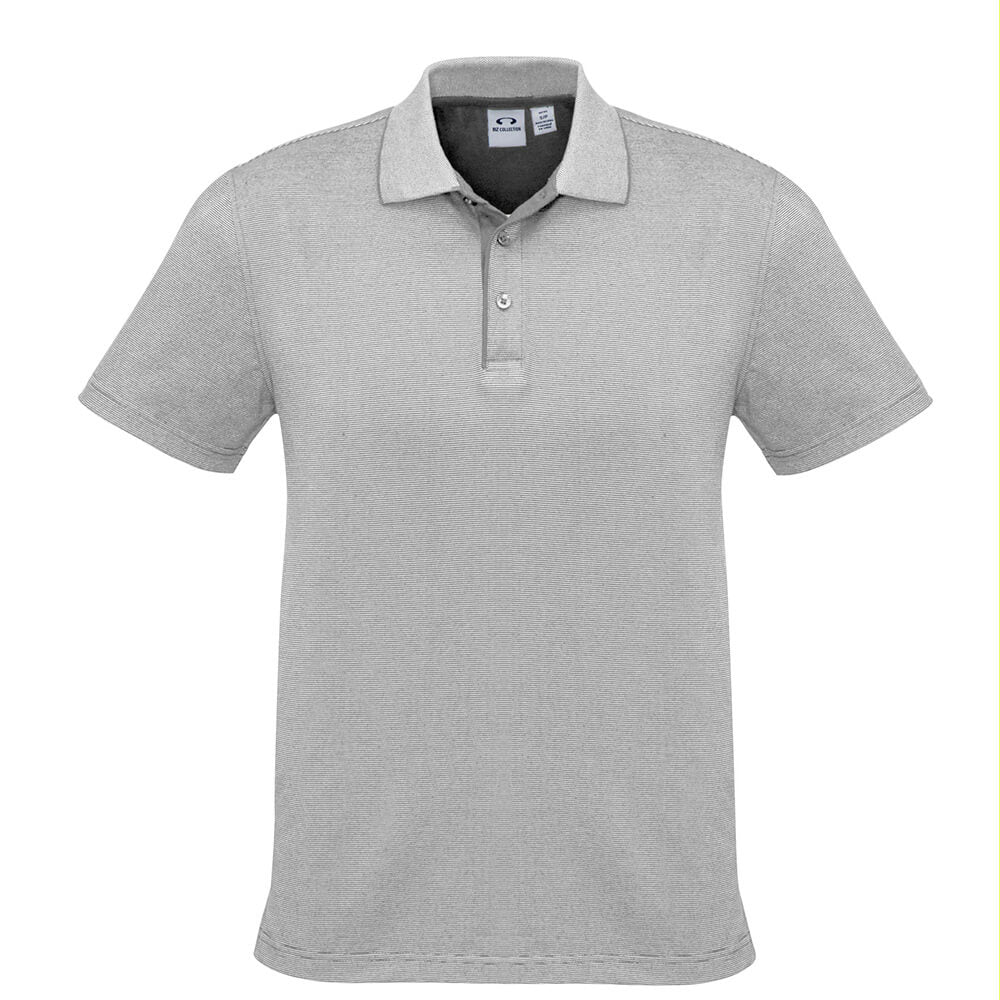 Biz Collection P501MS Mens Shadow Short Sleeve Polo Silver Grey