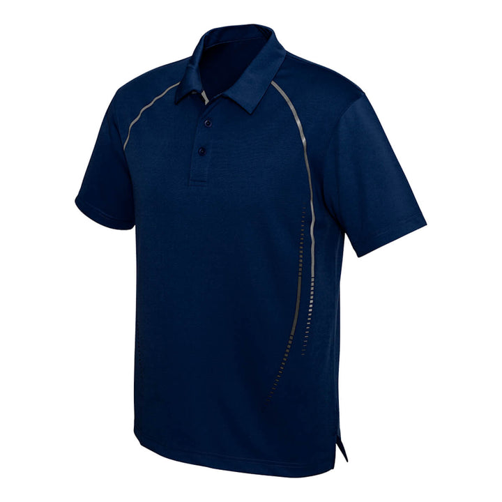 Biz Collection P604MS Mens Cyber Short Sleeve Polo Navy/Silver