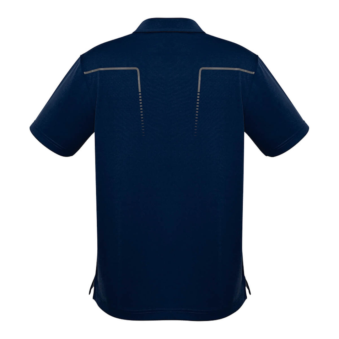 Biz Collection P604MS Mens Cyber Short Sleeve Polo Navy/Silver