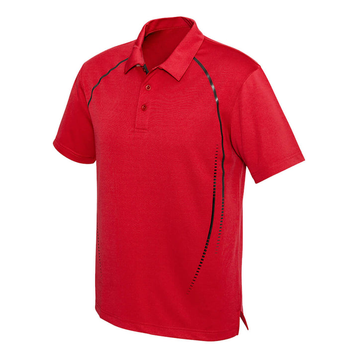 Biz Collection P604MS Mens Cyber Short Sleeve Polo Red/Silver