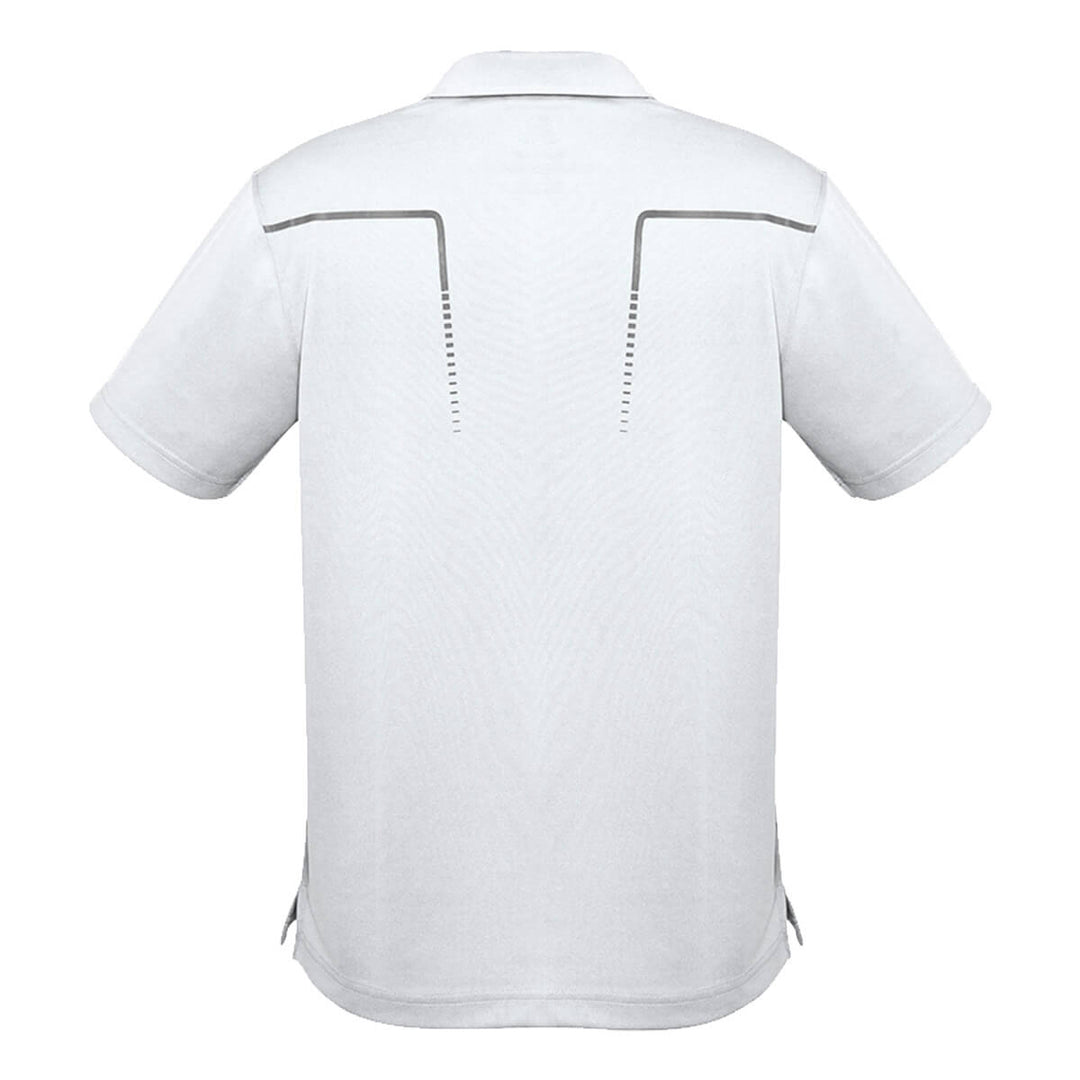 Biz Collection P604MS Mens Cyber Short Sleeve Polo White/Silver