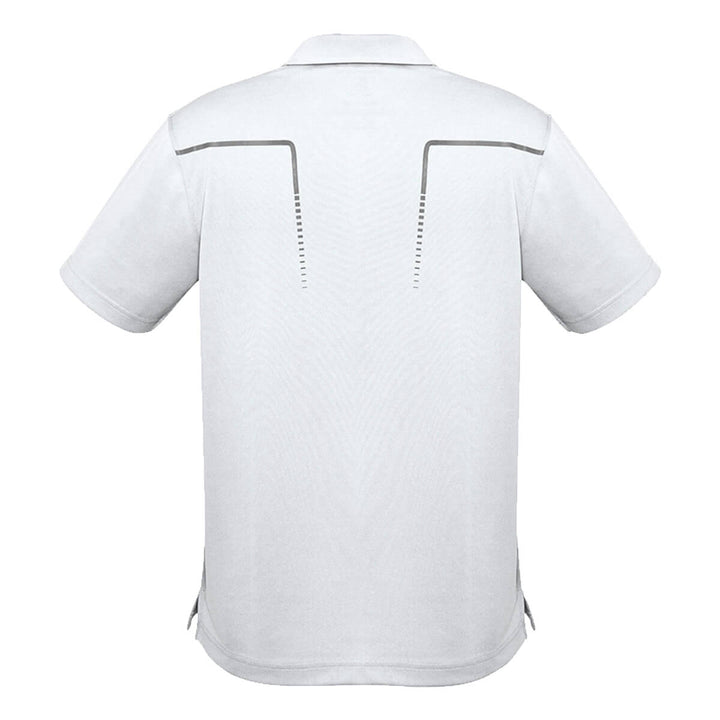 Biz Collection P604MS Mens Cyber Short Sleeve Polo White/Silver