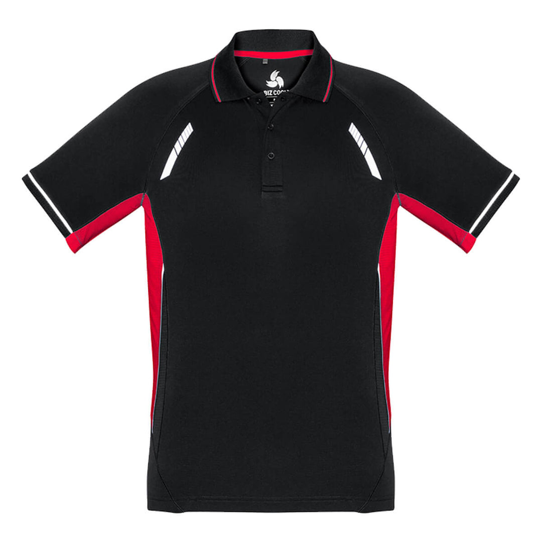 Biz Collection P700MS Mens Renegade Short Sleeve Polo Black/Red/Silver