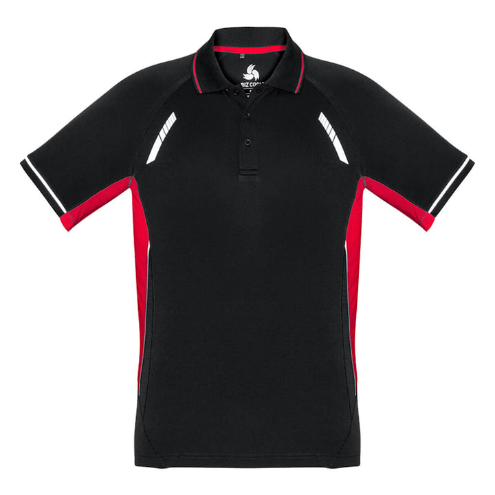 Biz Collection P700MS Mens Renegade Short Sleeve Polo Black/Red/Silver