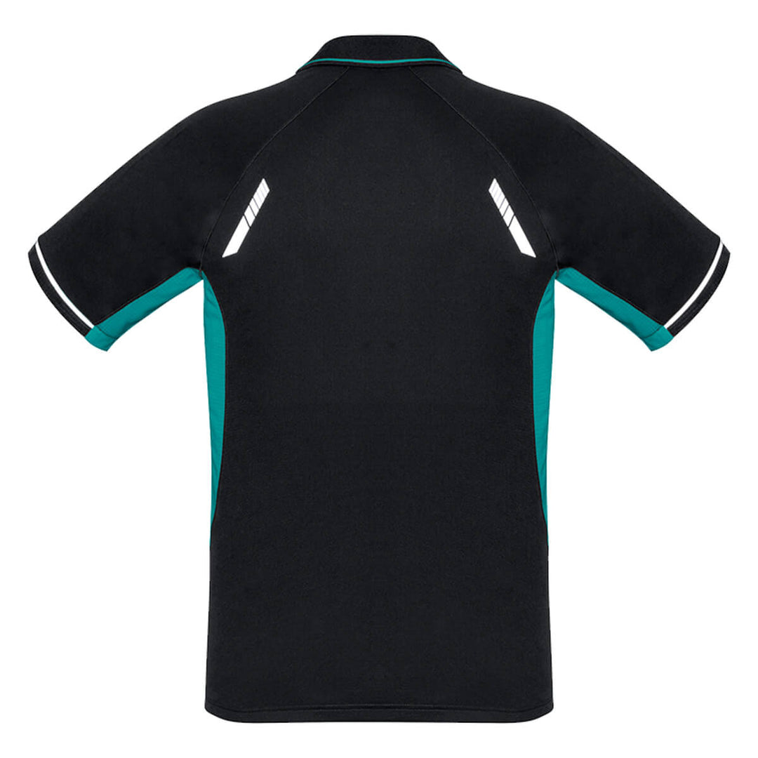 Biz Collection P700MS Mens Renegade Short Sleeve Polo Black/Teal/Silver
