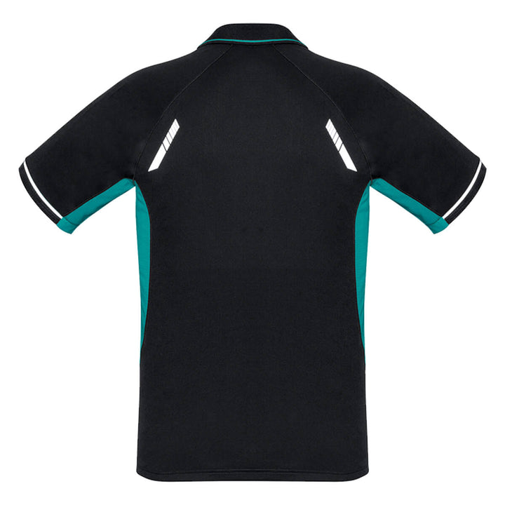 Biz Collection P700MS Mens Renegade Short Sleeve Polo Black/Teal/Silver