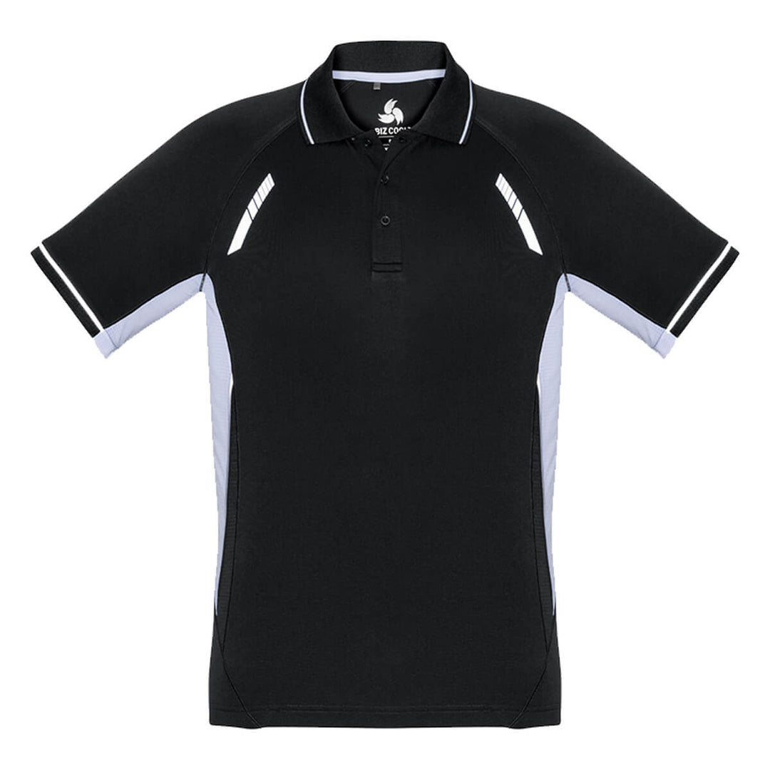 Biz Collection P700MS Mens Renegade Short Sleeve Polo Black/White/Silver