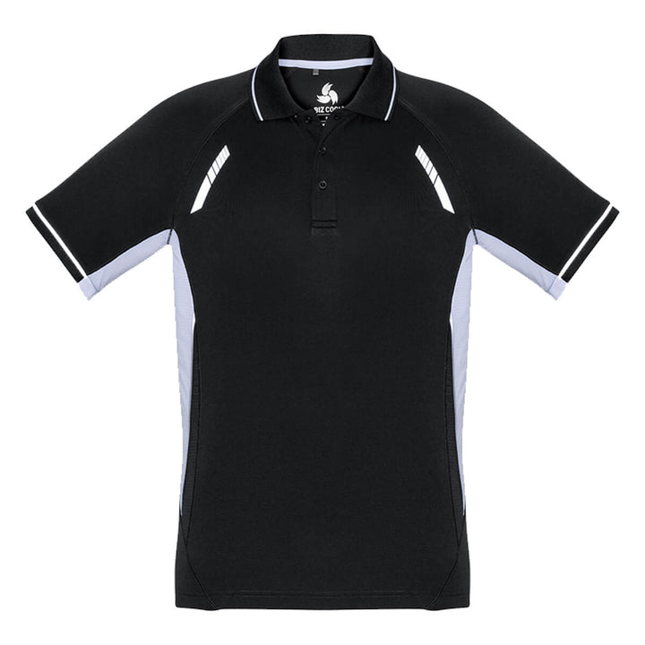 Biz Collection P700MS Mens Renegade Short Sleeve Polo Black/White/Silver
