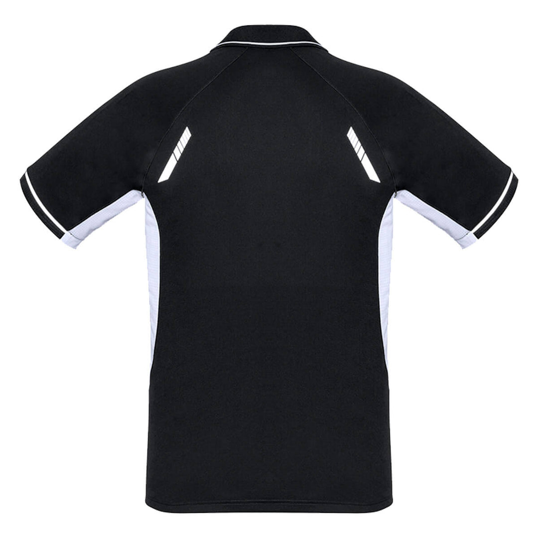 Biz Collection P700MS Mens Renegade Short Sleeve Polo Black/White/Silver