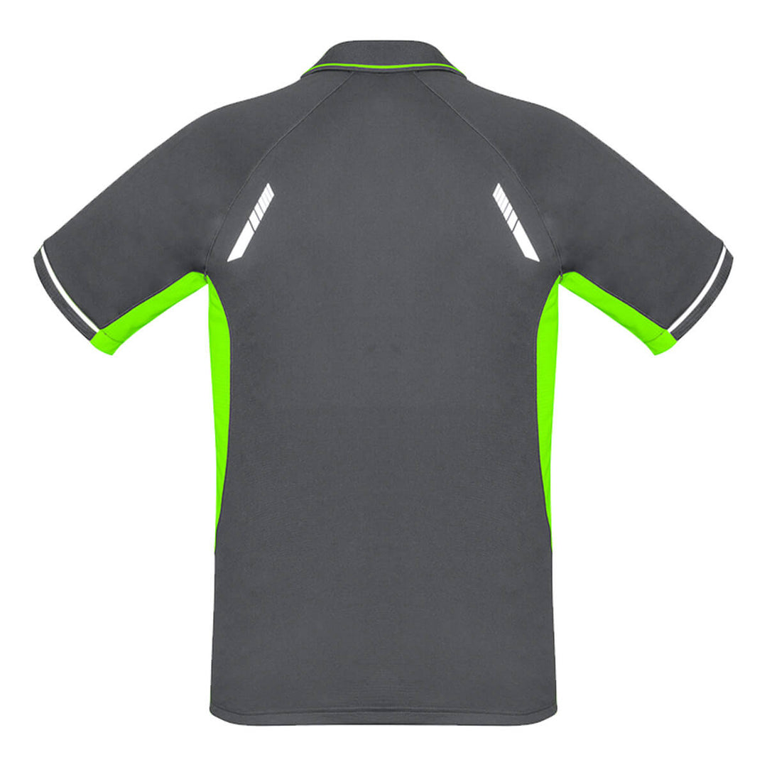 Biz Collection P700MS Mens Renegade Short Sleeve Polo Grey/Fluoro Lime/Silver