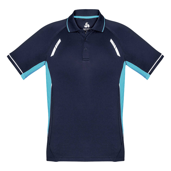 Biz Collection P700MS Mens Renegade Short Sleeve Polo Navy/Sky/Silver