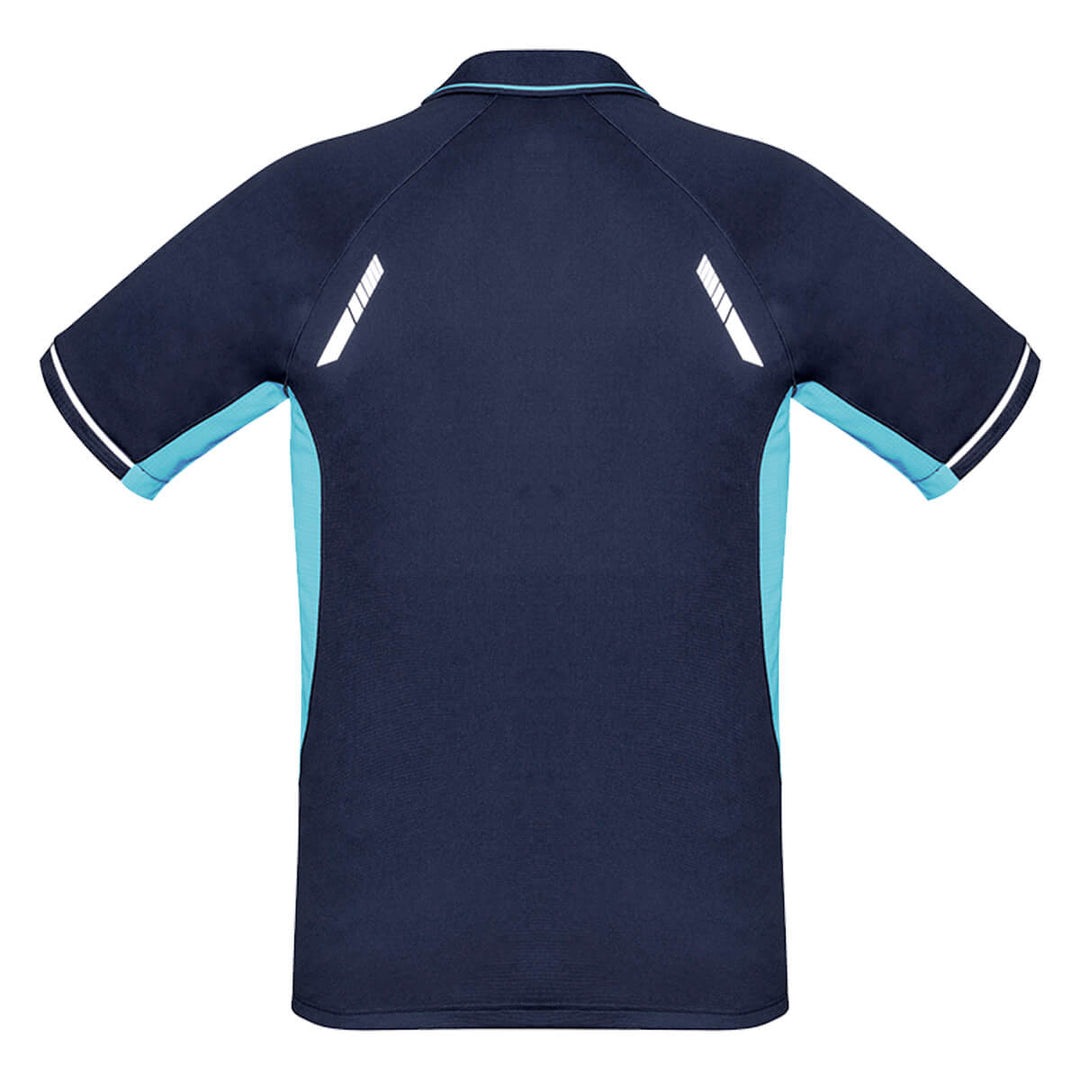Biz Collection P700MS Mens Renegade Short Sleeve Polo Navy/Sky/Silver