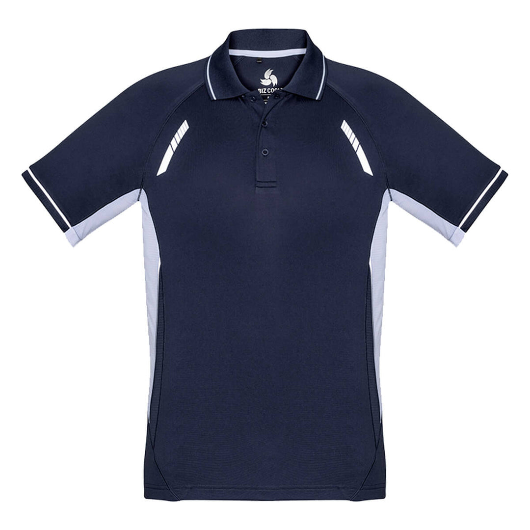 Biz Collection P700MS Mens Renegade Short Sleeve Polo Navy/White/Silver