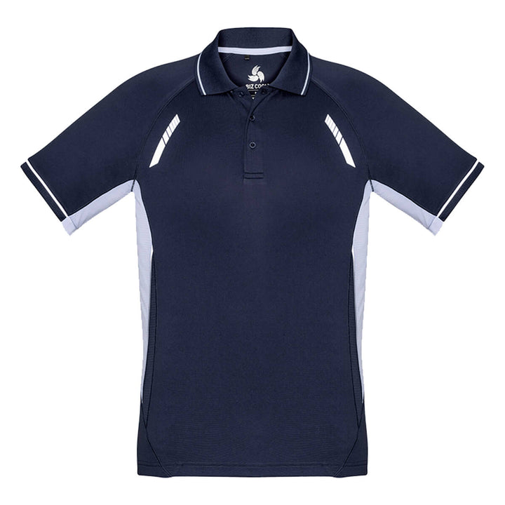 Biz Collection P700MS Mens Renegade Short Sleeve Polo Navy/White/Silver