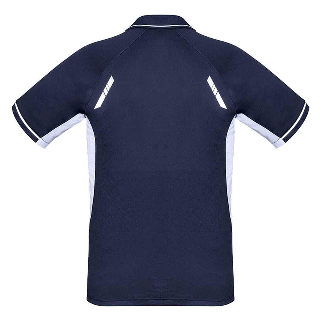 Biz Collection P700MS Mens Renegade Short Sleeve Polo Navy/White/Silver