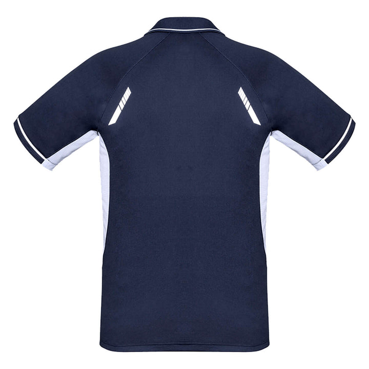 Biz Collection P700MS Mens Renegade Short Sleeve Polo Navy/White/Silver